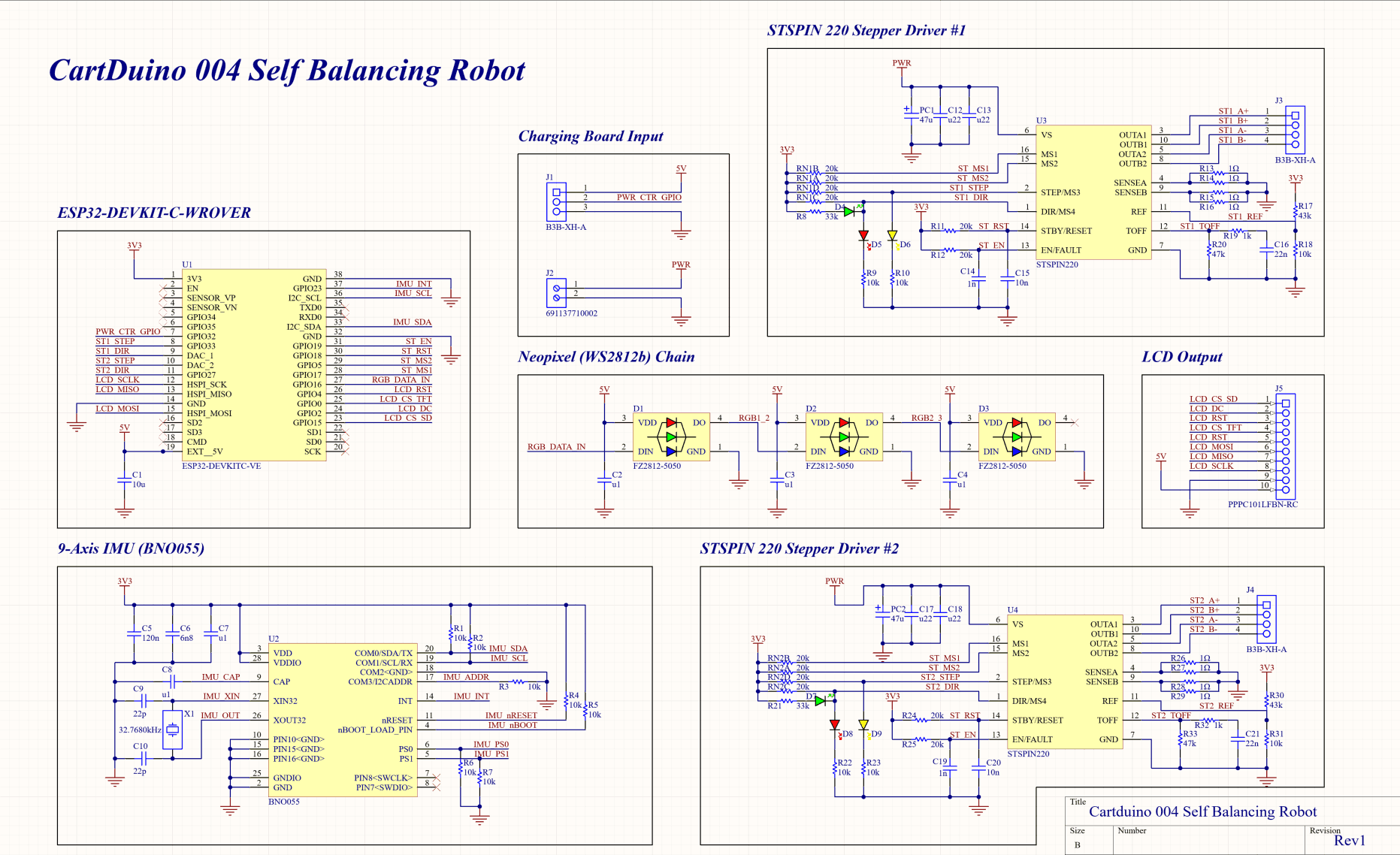 Schematic diagram of CartDuino 004 PCB